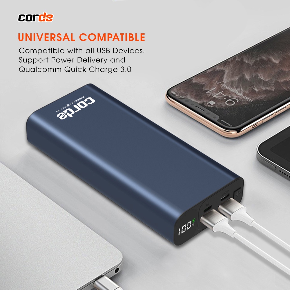 CORDE Swift20 POWERBANK 20000mAh Fast Charging 22.5W PD+QC3.0