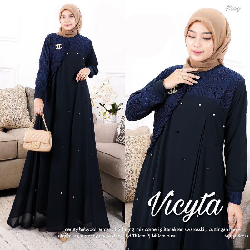 DRESS MUSLIM, Fashion Muslim, baju wanita, dress, gamis, Baju gamis, fashion wanita, Vicyta Dress