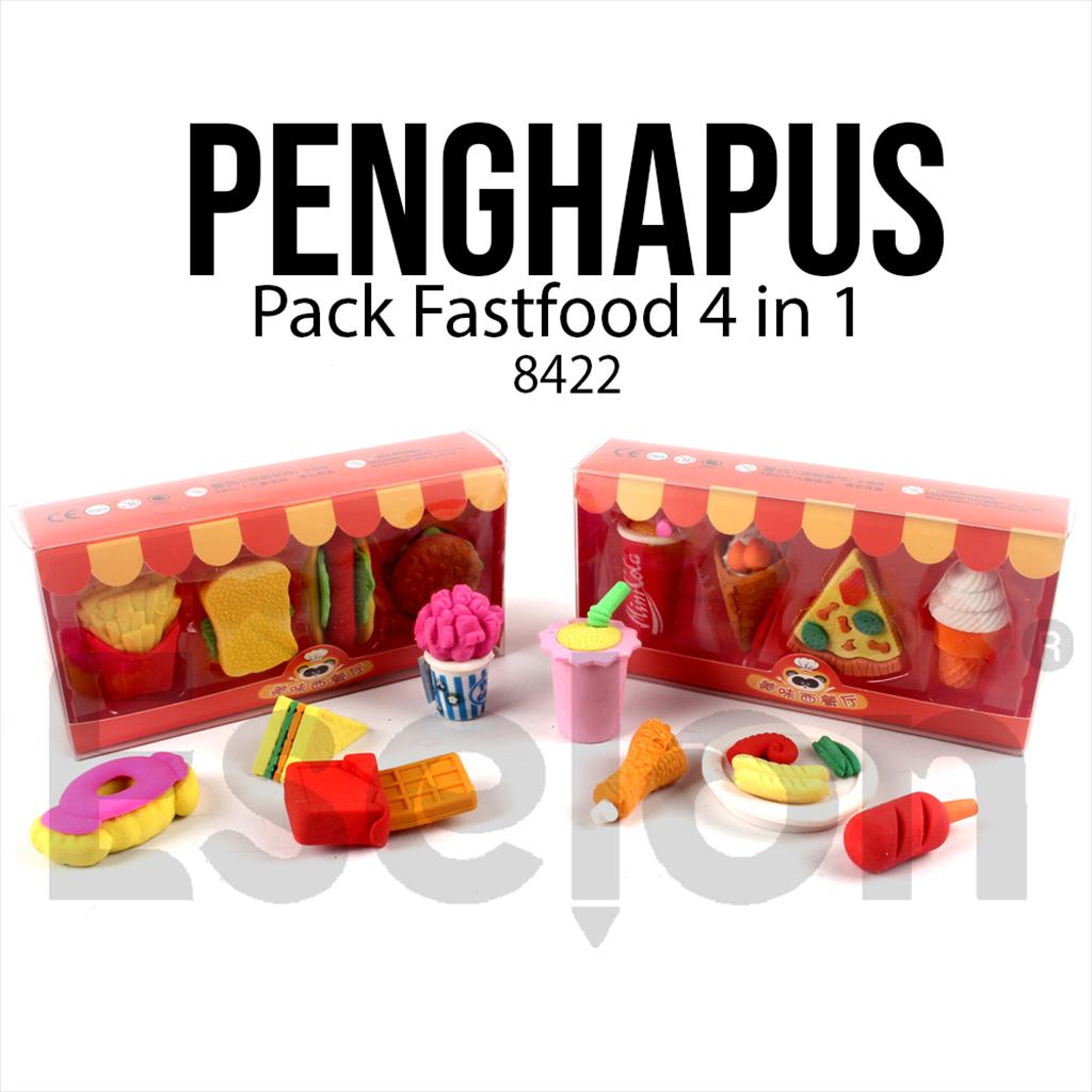 

1set isi 4 Penghapus Fast Food 8422 / Eraser Fancy Fast Food