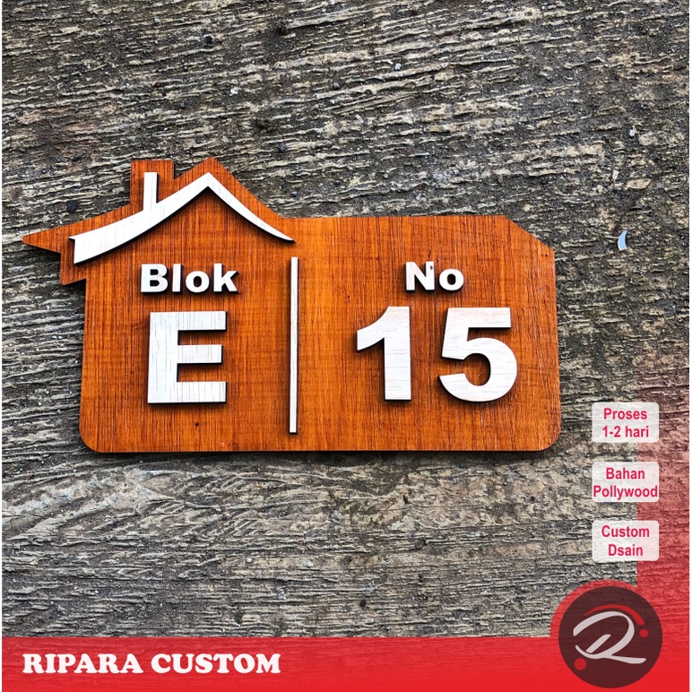 Dekorasi Nomor Rumah Bahan Kayu / nomor rumah kayu / nomor rumah murah