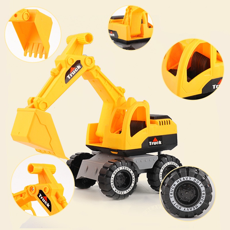 Mainan Truk Penggali / Excavator / Bulldozer / Penggali Sampah Bisa Bergerak Untuk Anak