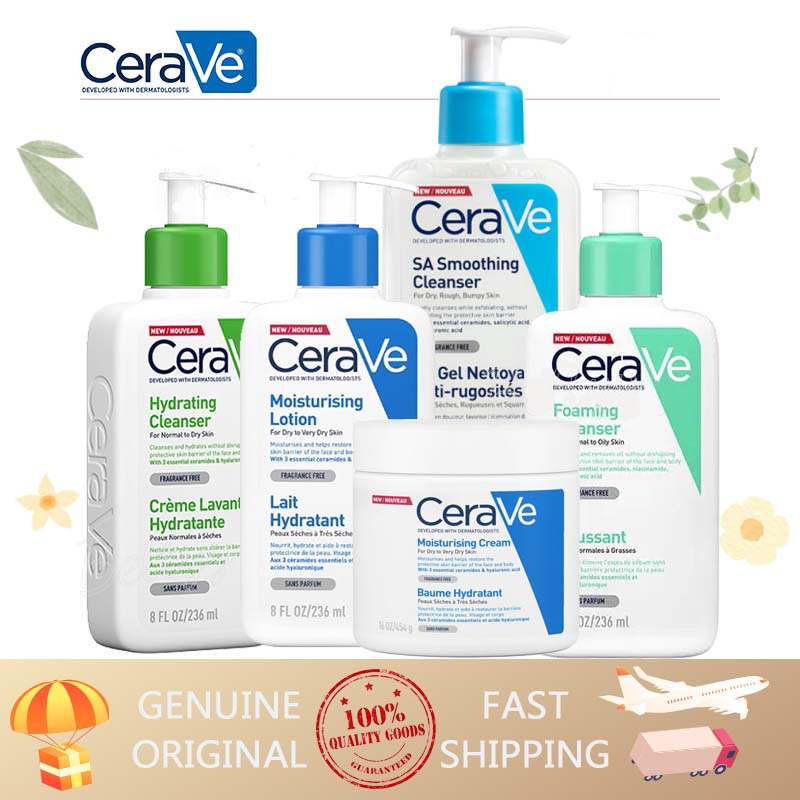 CeraVe ( Share in Jar ) Daily Moisturizing Lotion PM AM Facial SA Lotion Hydrating Foaming SA Cleanser 236ml Original