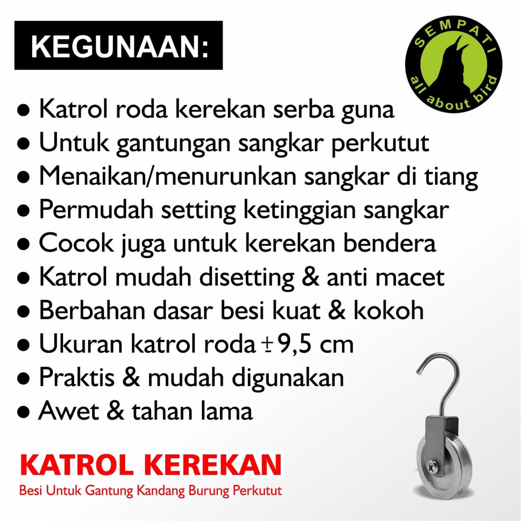 KATROL KEREKAN SANGKAR BURUNG PERKUTUT DAN LAIN LAIN KATROL KEREKAN KANDANG PERKUTUT