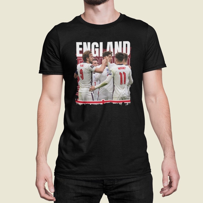 Kaos Bola Keren Timnas Tim Nasional Inggris Hitam Printing