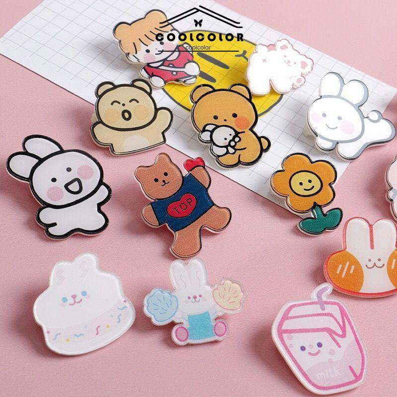 COD❤️Korean Style Pin Brooch Bros Cute Aesthetic Karakter Akrilik- cl