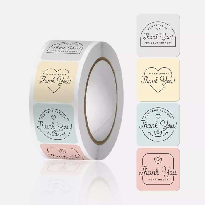 

Label Sticker Thank You Kotak Terima Kasih Persegi 2,5 cm 500pcs/ Roll