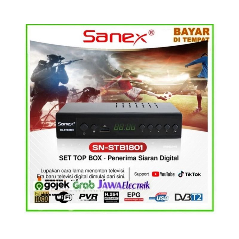 Set top box penerima siaran TV digital SANEX SN STB 1801 STB reveiver TV digital