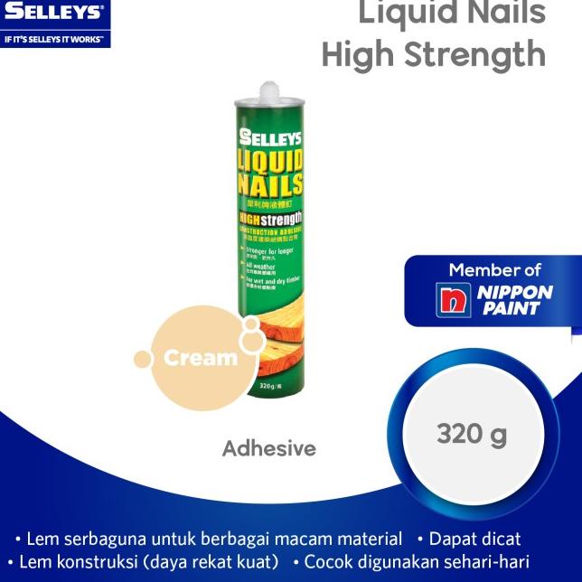 

SELLEYS LIQUID NAILS HIGH STRENGTH -320g- LEM KONSTRUKSI NIPPON PAINT