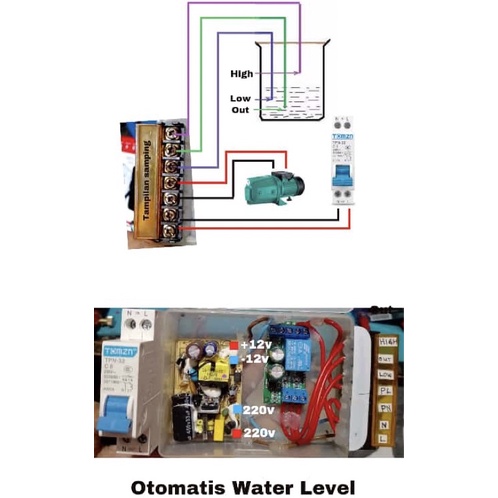 Sensor Switch Solenoid Valve Water Level Otomatis Relay Pompa Air AC DC