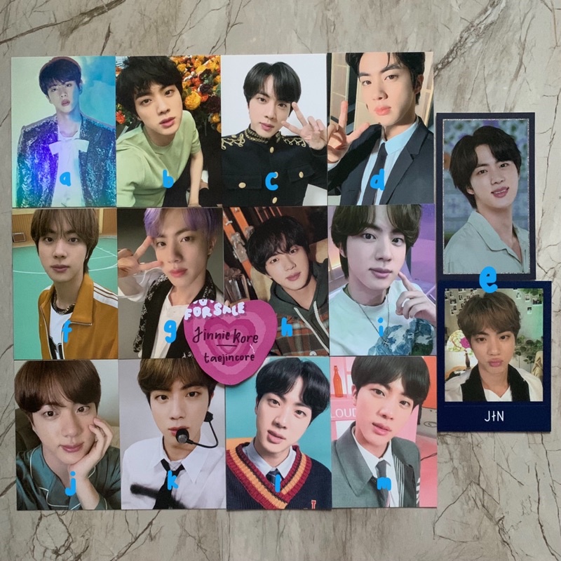 BTS JIN VARIOUS OFFICIAL MINI PHOTOCARD WINGS HOLO LY JP SYS PB BBC BUTTER CARDI CLIPBOARD MUSTER 5T