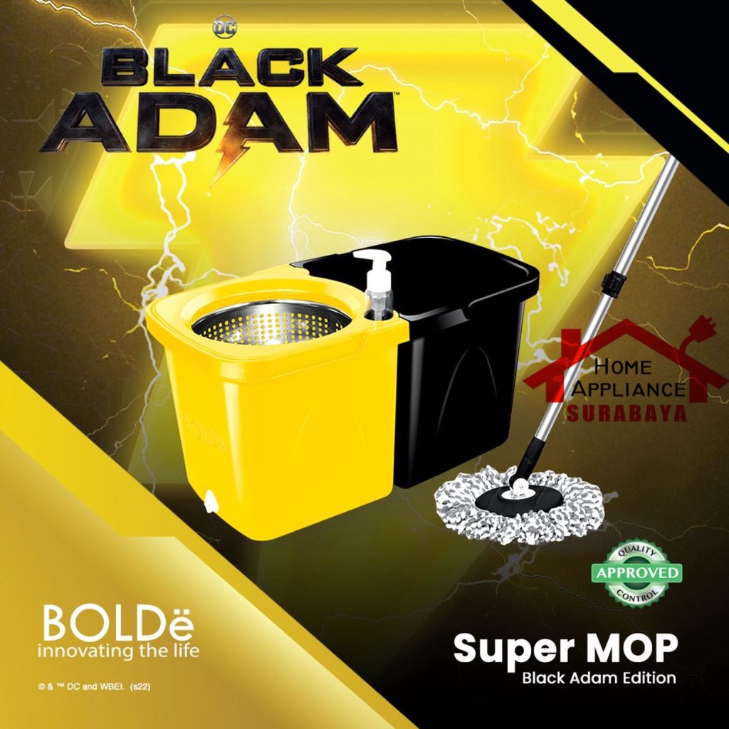 BOLDe Alat Pel Putar Pembersih Lantai BOLDe Super Mop DOUBLE SIDE / Black Adam Edition