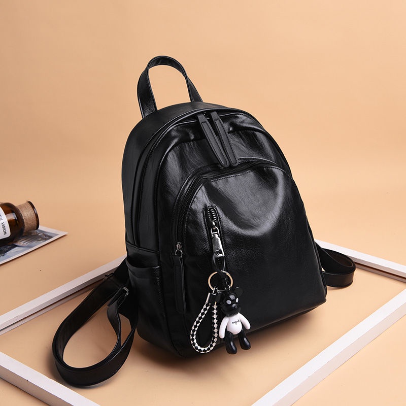 ❒☫Seraser Ransel Wanita Versi Korea 2020 Baru Super Hot Fashion PU Kulit Lembut Pasang All-Match Kasual Kapasitas Besar Tas Sekolah Ransel