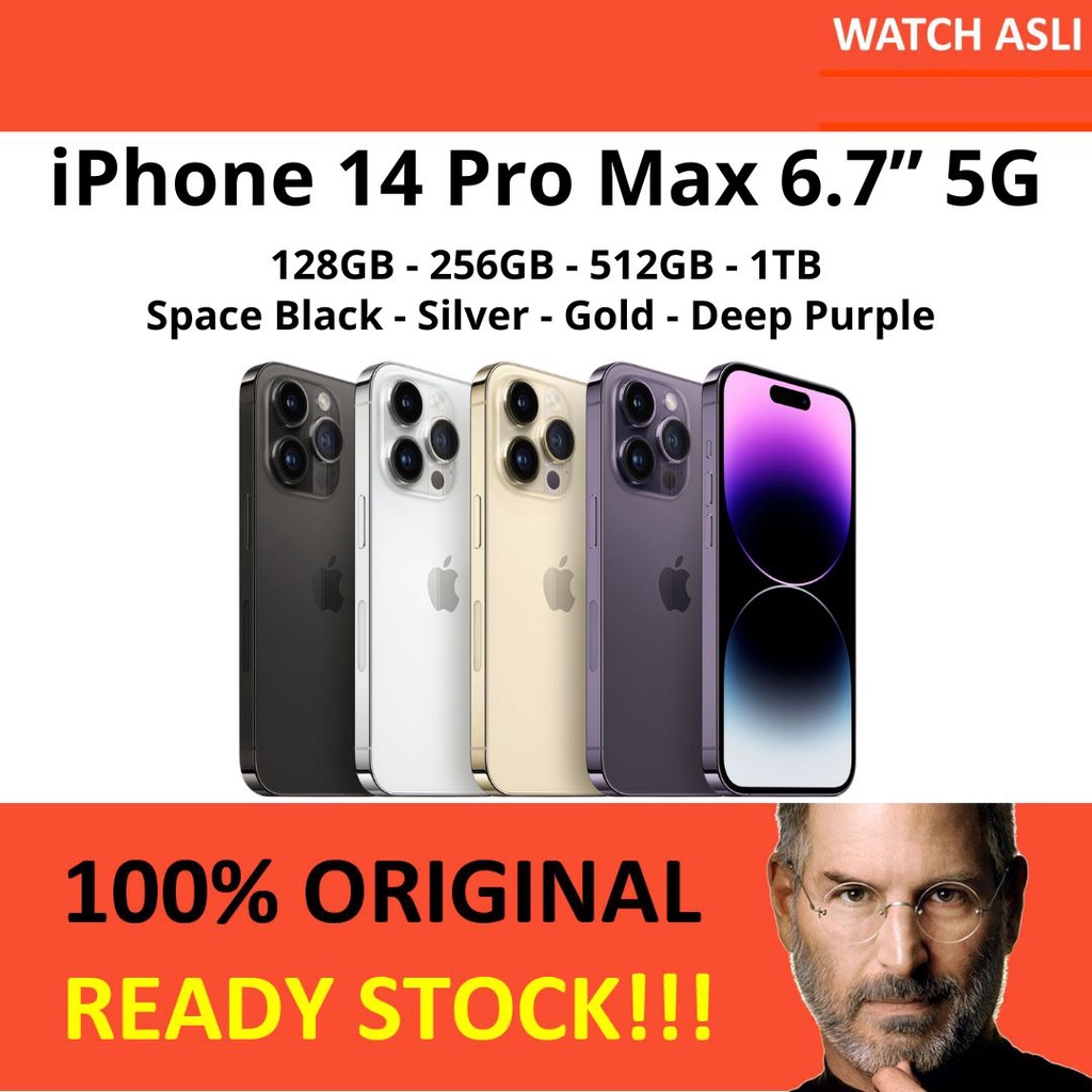 New Handphone IBOX iPhone 14 Pro Max 128GB 256GB 512GB 1TB Purple Black Gold Silver 5G GARANSI RESMI TAaaaM!!