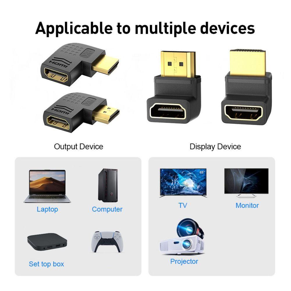 SUYO Adaptor HDMI 2.1 HDTV Laptop 90derajat Konverter HDMI Bentuk L