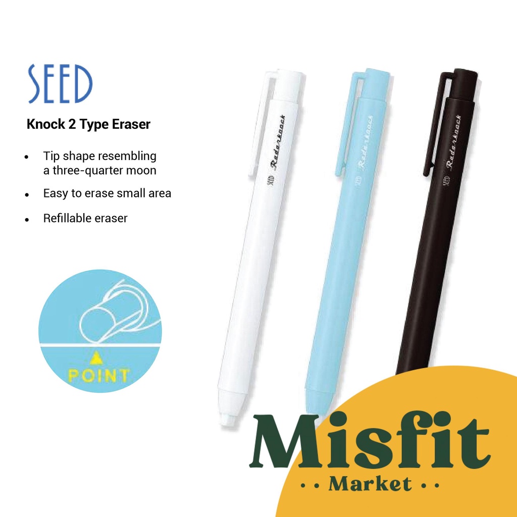 

SEED Radar Knock 2 Type Retractable Eraser Pen Penghapus Pencil Pensil Isi Ulang