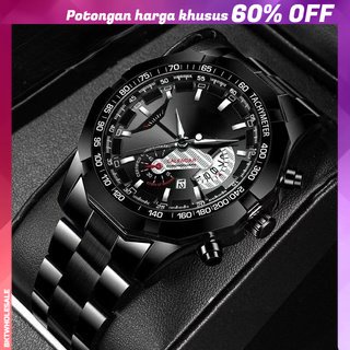 【Ready Stock】Jam Tangan Pria Anti Air Original Luxury Stainless Steel