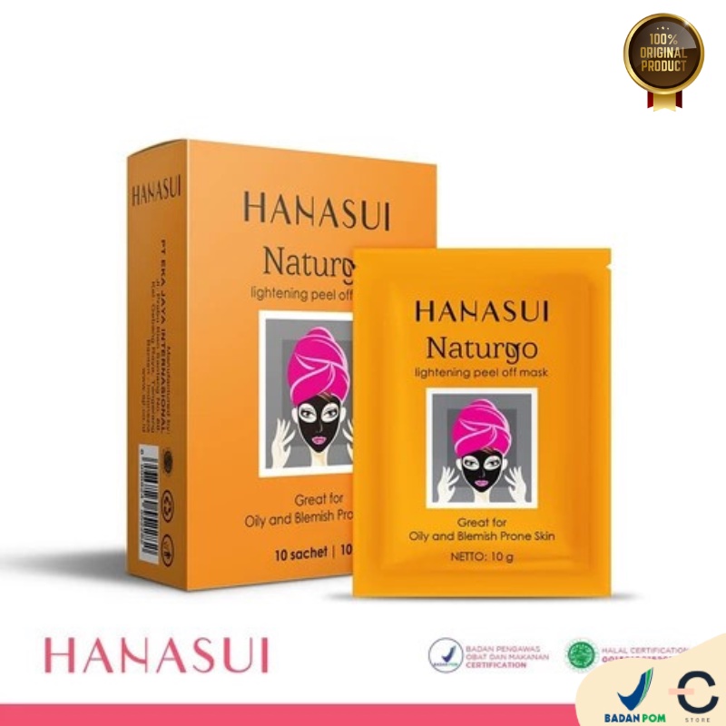 [ORI &amp; BPOM] Hanasui Naturgo Lightening Peel Off Face Mask Sachet | Hanasui Naturgo Anti Aging Peel Off Mask | Hanasui Masker Hitam Komedo | HANASUI NATURGO MASKER LUMPUR HITAM