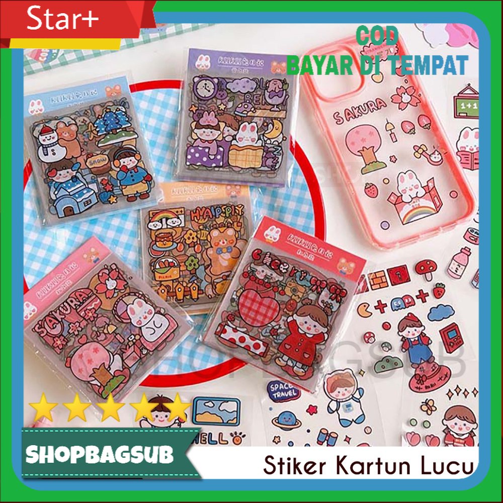 

Sticker Aesthetic Kelinci Beruang Lucu Stiker Dekorasi Journal Scrapbook Decor Stickers