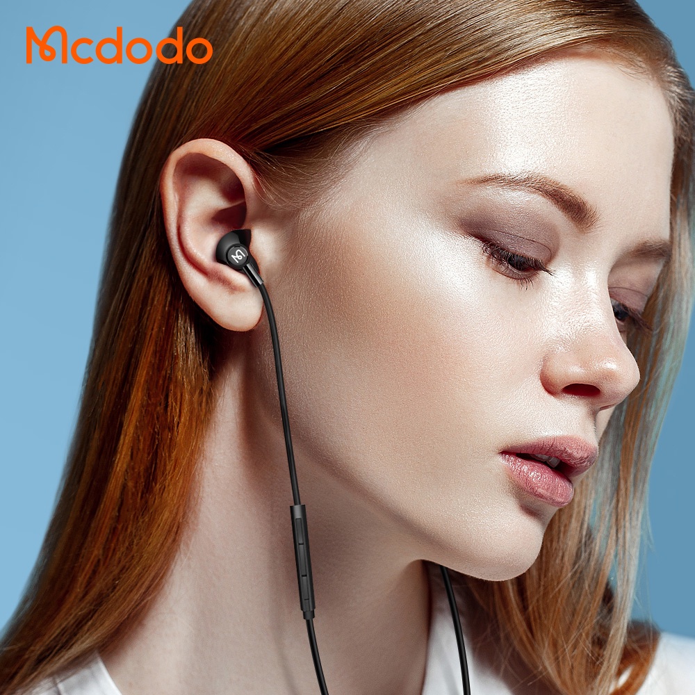 Mcdodo Headset Earphone In-Ear Kabel 1.2M Support Kontrol Volume HIFI Stereo