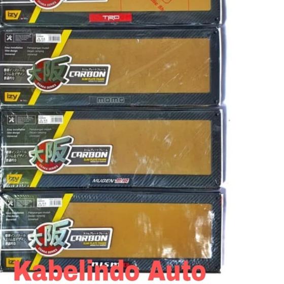 COVER / DUDUKAN / TATAKAN / TEMPAT PLAT NOMOR MOBIL AKRILIK IZY CARBON - SPARCO
