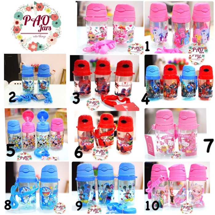 botol minum plastik anak karakter kitty / hello kitty / gelas anak