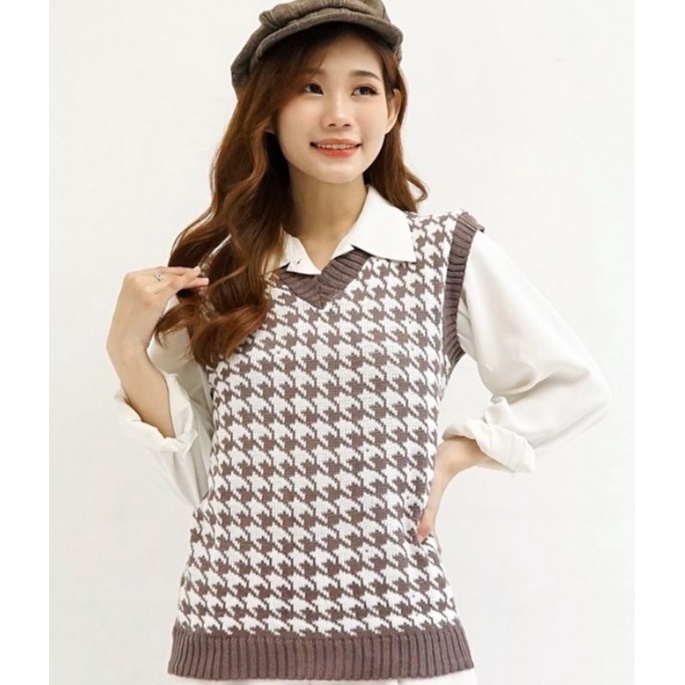 BEST SELLER!!! JENNIE VEST KNIT / ROMPI RAJUT / KOREAN STYLE RAJUT / ATASAN WANITA / ROMPI