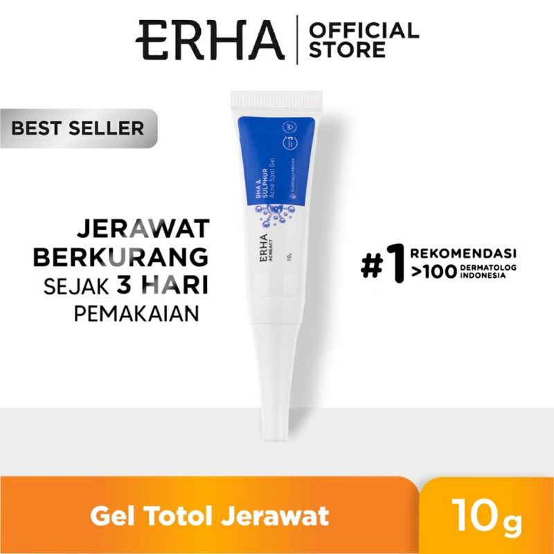 ERHA DERMATOLOGY - ERHA Acneact Acne Spot Gel BHA & Sulfur 10g - Obat Totol Jerawat/ Obat Jerawat / 