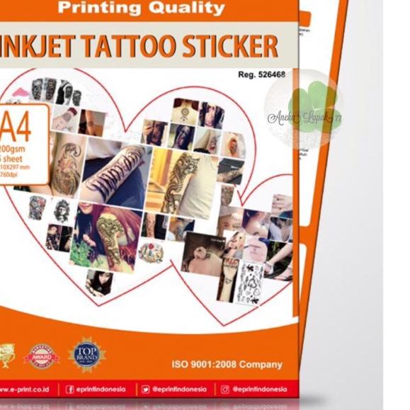 

E-print inkjet tattoo sticker 200 gsm/5 lbr kertas buat tatto sendiri