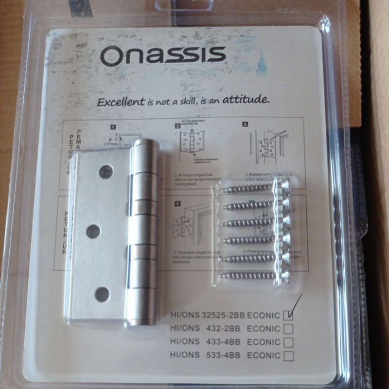 Engsel Onassis 325 SS ECONIC / Engsel Jendela Onassis 3&quot; Stainless / Engsel Jendela 3 inch SS