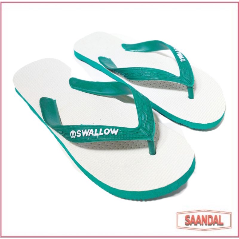 Grosir-Sandal Jepit Swallow Putih Super Original (ISI 6 PASANG SANDAL)
