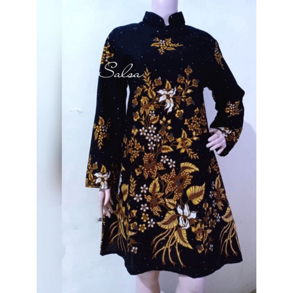 Tunik Batik Kekinian / Atasan Batik Wanita Modern Terbaru Jumbo Ld 120 / Fashion Wanita Muslim Tunic