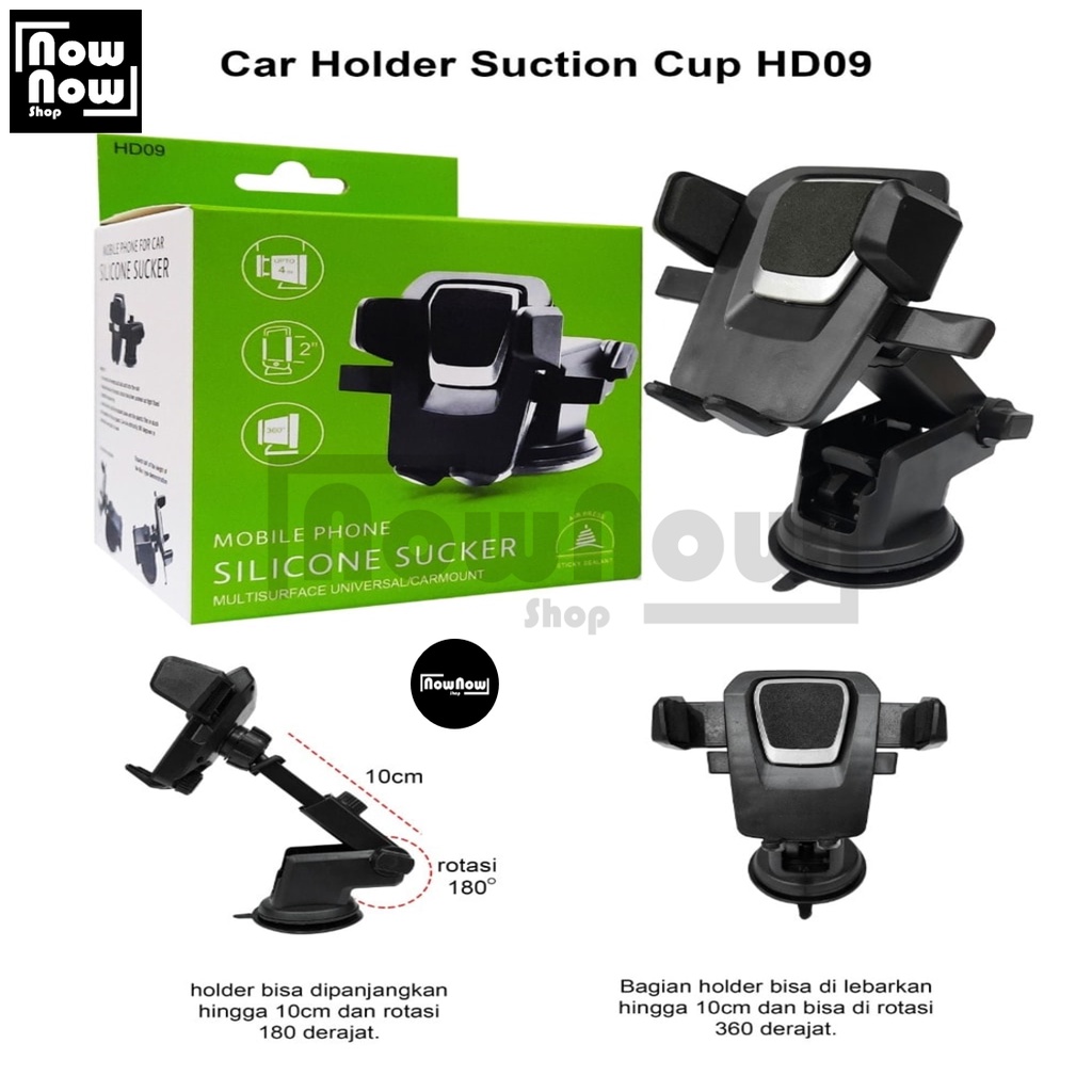 Car Holder HP Mobil Silicone Sucker 360 Degree Rotation Universal Phone Model Vacum Suction Cup Mount Clip for Smartphone Ponsel Double Clips Dudukan Pengisap Cangkir Hisap Navigasi GPS Musisi Gitar Multifungsi Rotasi 360° Dashboard Windshield