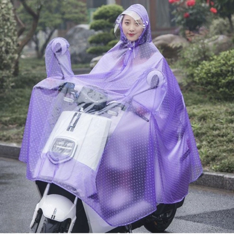 Single 1 Lubang Jas Hujan Ponco Motor Full Body + Penutup Muka 0840