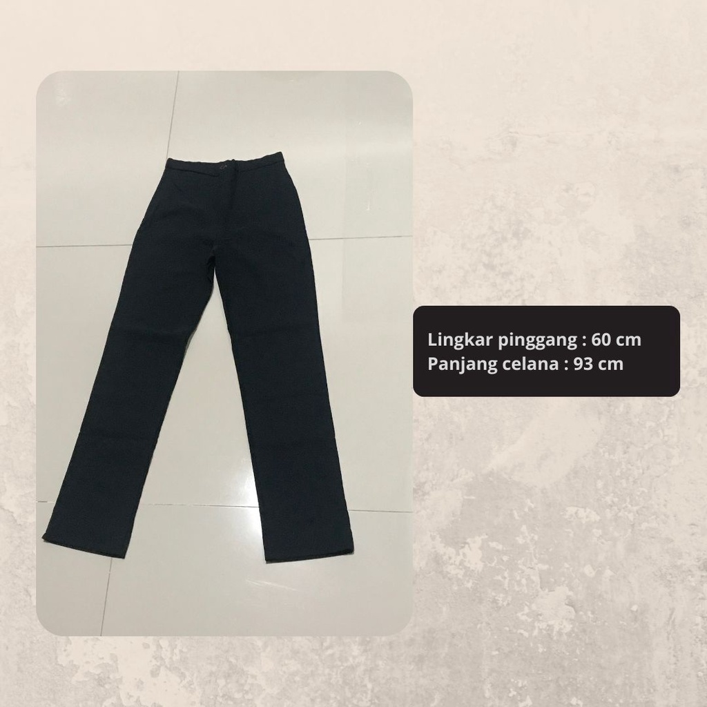 Merk Mount, celana panjang wanita kain warna hitam, size S preloved