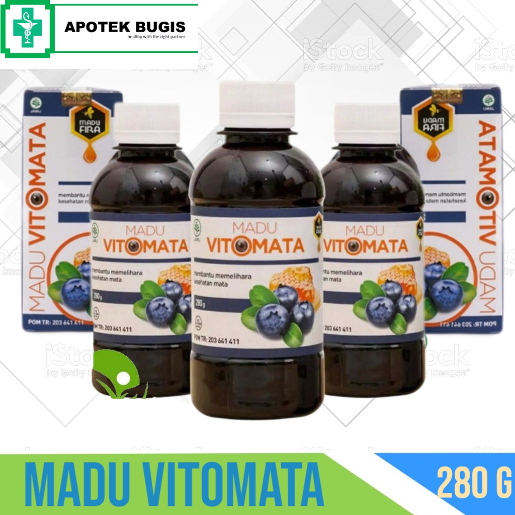 MADU VITOMATA Herbal Kesehatan Mata Obat Size 280gram Mata Lelah, Merah, Berair, Rabun, dan Dekat Jauh