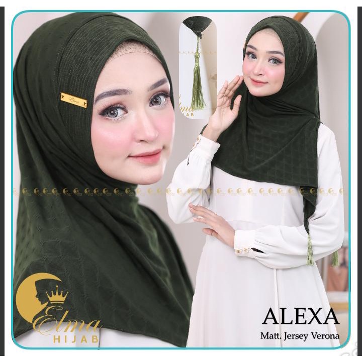 Jilbab Segitiga Instan Alexa pom-pom Bahan Jersey Verona By Elma Hijab