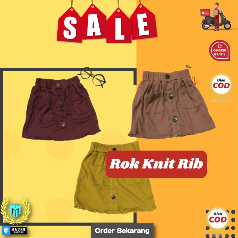 Rok Anak Rib Knit 1-4 Tahun