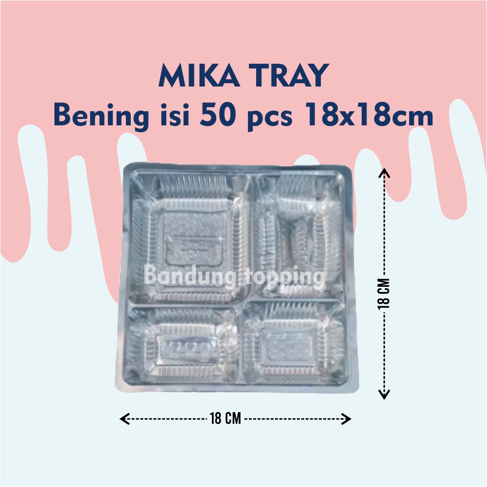 Mika Tray Sekat 4 isi 50pcs 18cmx18cm