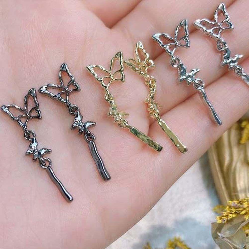 Mxbeauty Hiasan Kuku Kupu-Kupu Wanita Fashion Pesona Kuku Korea Nail Art Nail Art Perhiasan Manicure Aksesoris