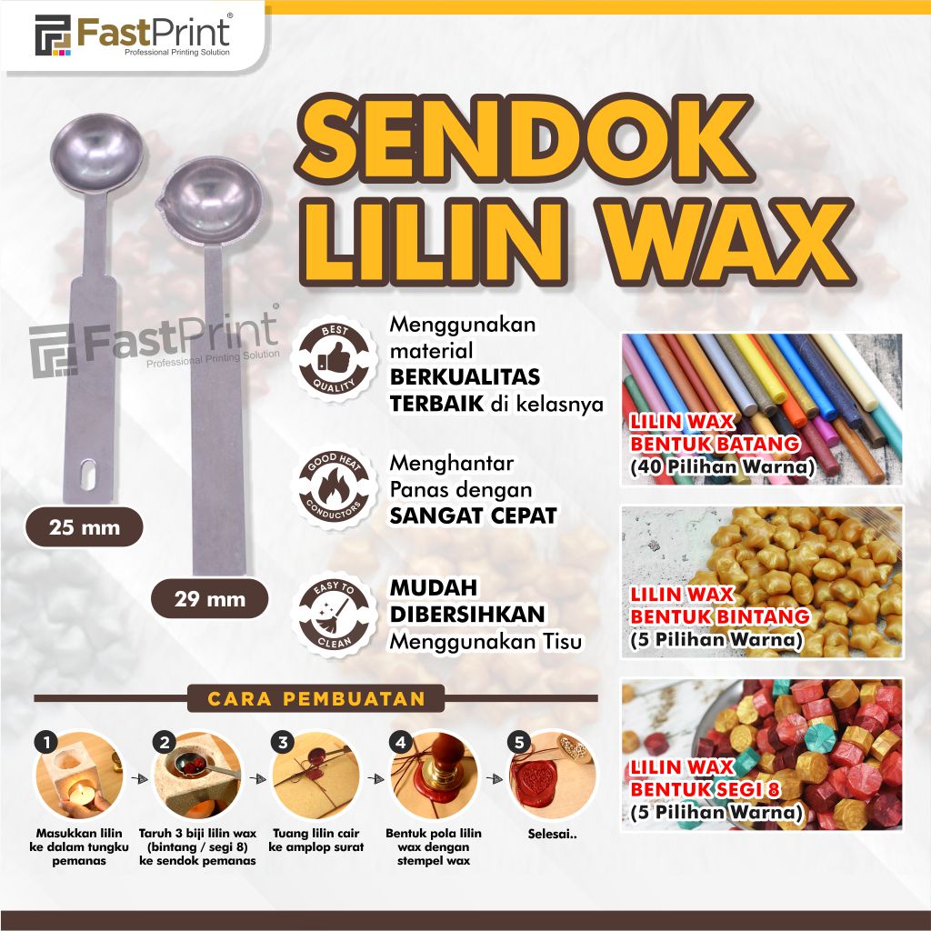 

Sendok Stempel Lilin Wax Sealing Wax 25MM 29MM