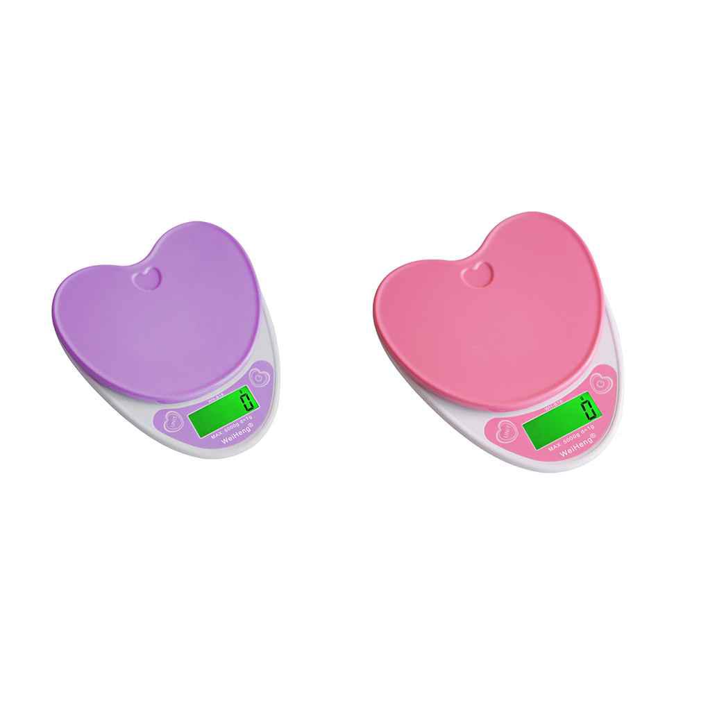 Digital 5kg/1g Lovely Heart Shaped Kitchen Food Balance Scale Timbangan Elektronik