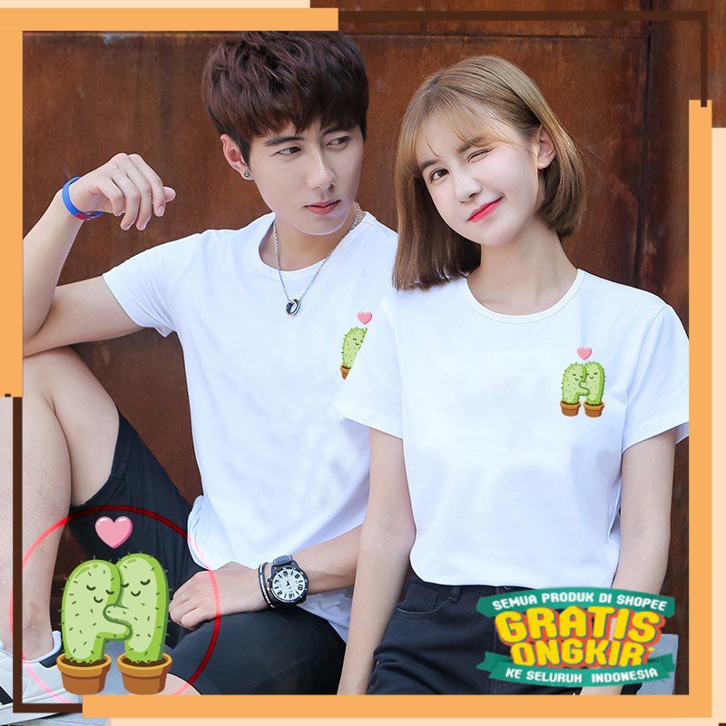 MODEL TERKINI NATAL baju couple ootd simple cactus kaos pasangan kembaran lucu