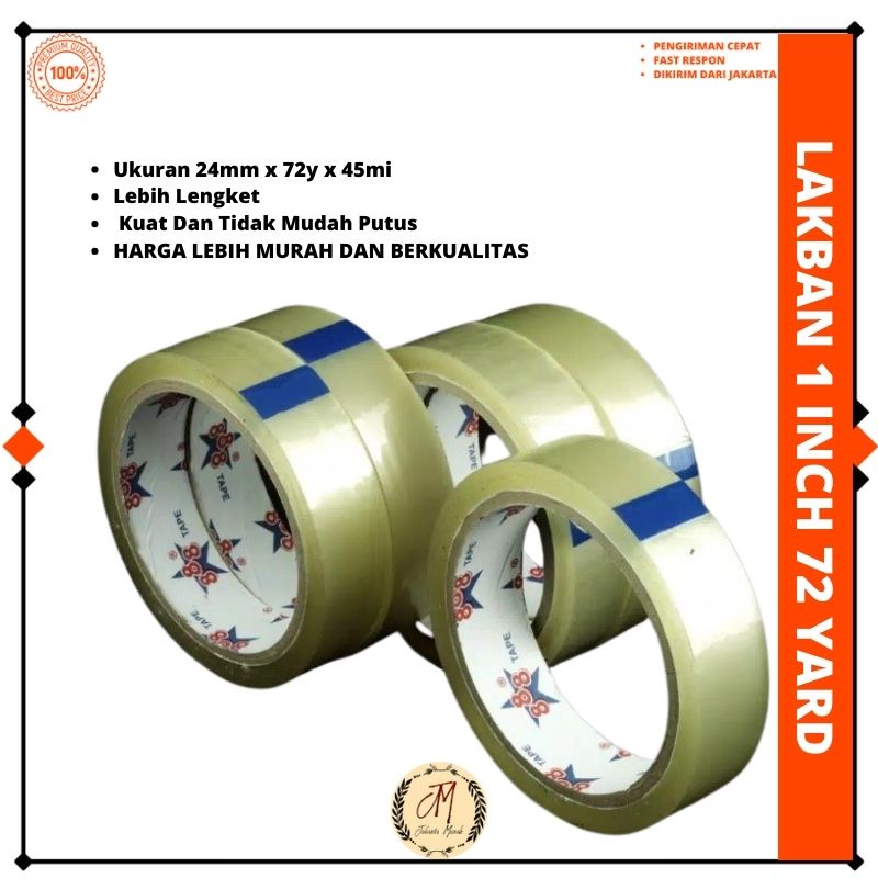 

Lakban Solatip 1inch 24mm x 72yard FULL / Kualitas Lakban Daimaru 1 inch 24 mm 72 yard JMH