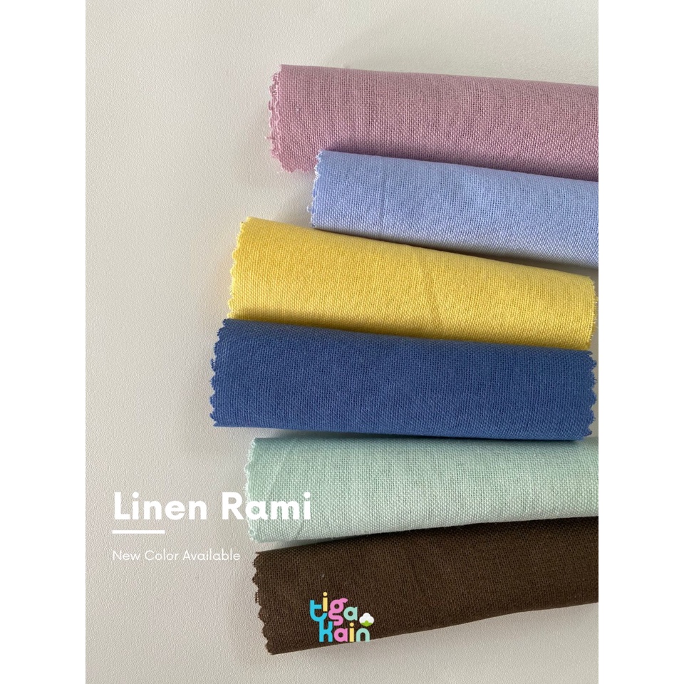 0.5 Meter Kain Linen Rami Bahan Katun Linen