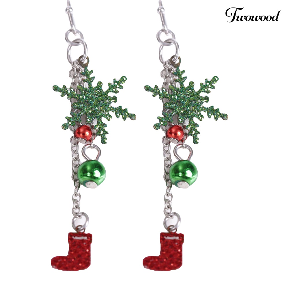 Anting Hook Model Snowflake Natal Untuk Wanita