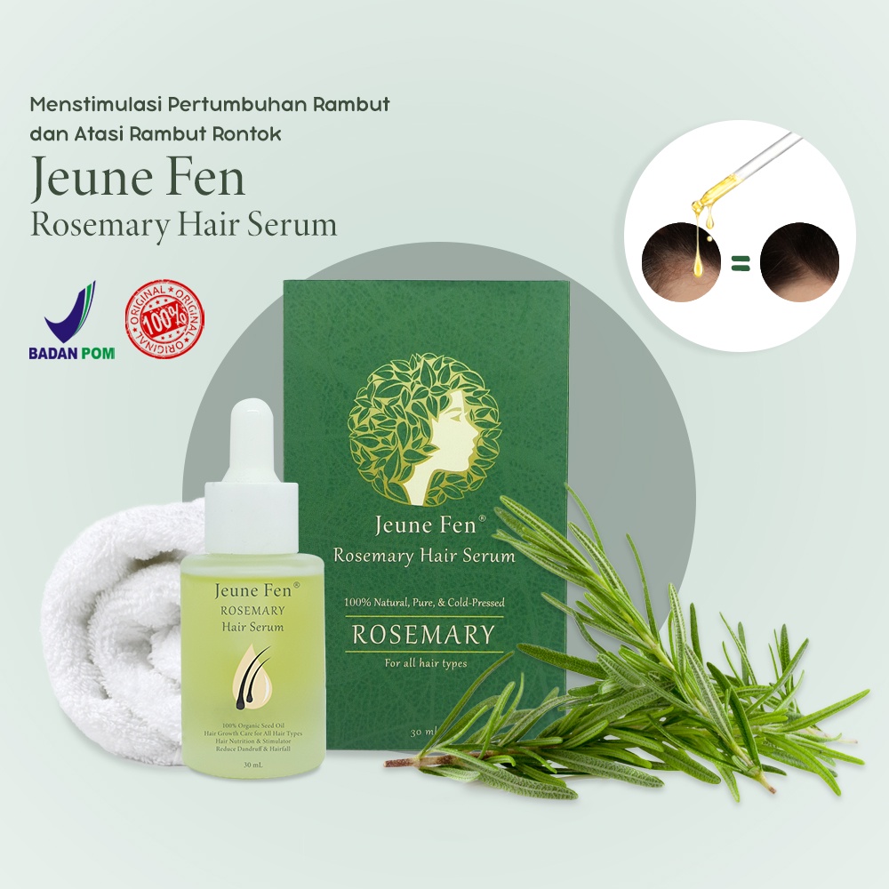 BPOM JEUNE FEN  100% Natural Oil Rosemary Hair Growth Grow Care Serum Penumbuh Rambut 30ml