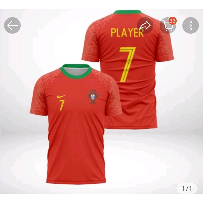 JERSEY TIMNAS PORTUGAL PIALA DUNIA QATAR FULL PRINTING