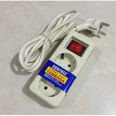 STOP KONTAK 2 LUBANG PANJANG 5 METER + KABEL / STOP KONTAK KABEL