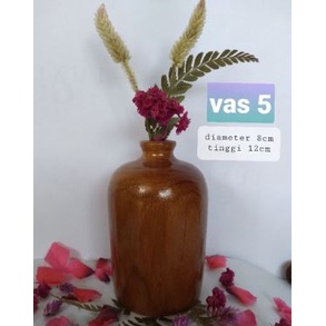 VAS BUNGA KAYU JATI ASLI  MODEL OVAL TINGGI