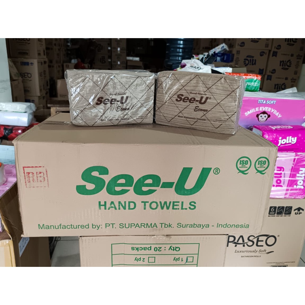 Tissue Hand Towel See-U Econo COKLAT 150 's (DUS)